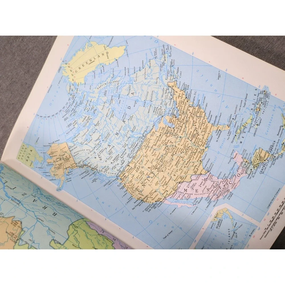 1984 Contemporary‎ World Atlas Vintage Illustrated Rand McNally Trade Paperback